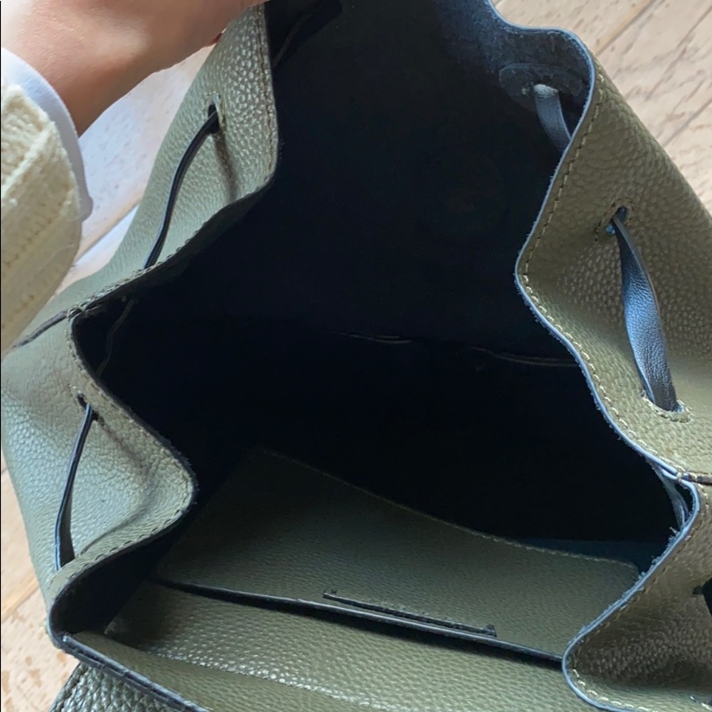 NWT Zara Olive Green Backpack with Pockets - Picture 8 of 8